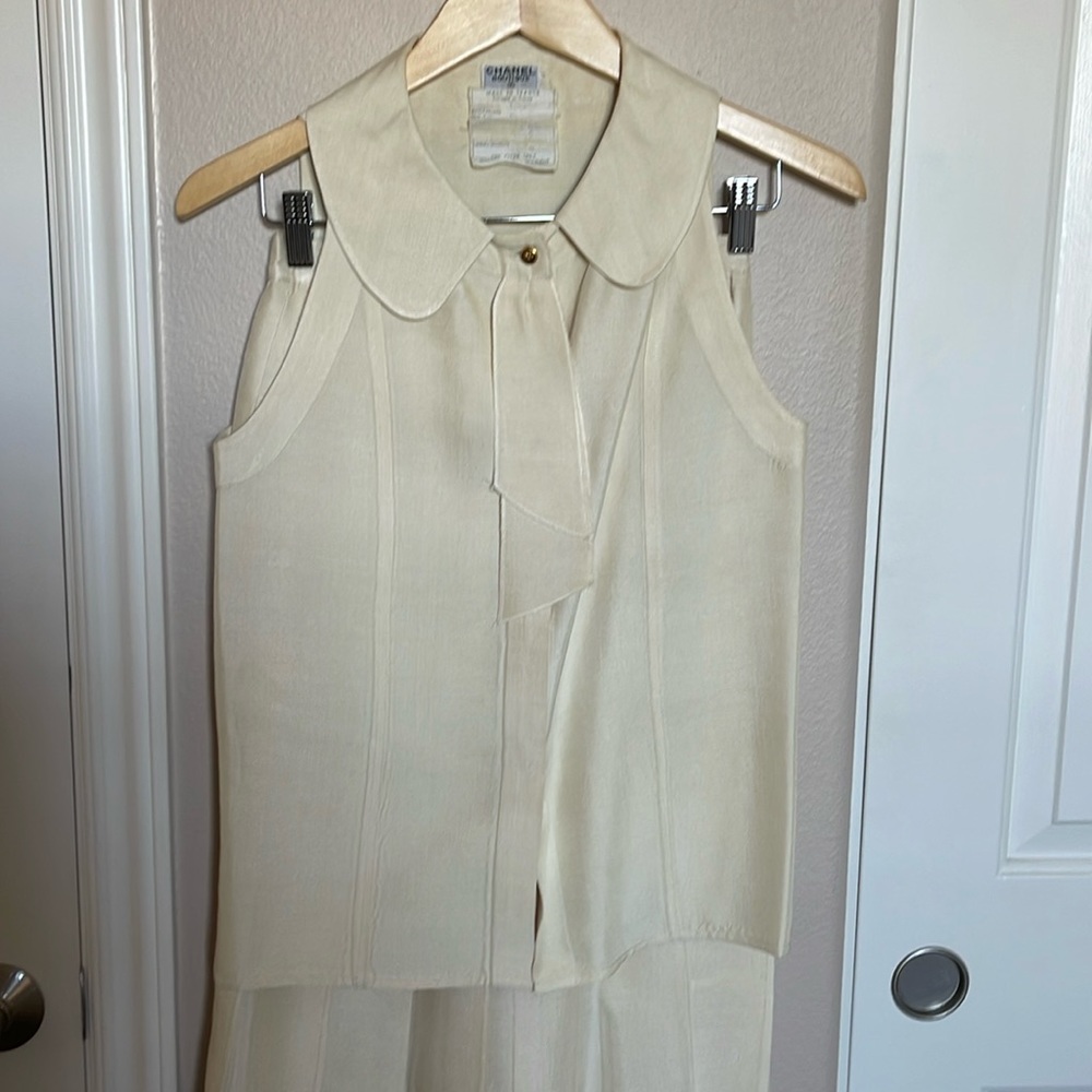 Vintage Chanel silk top and skirt
